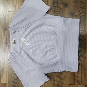 NEW Madewell Shirred Balletcore Seamed Bustline Cropped Pastel Lavender Small